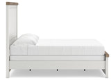 Savonport White/Brown King Panel Bed