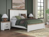 Savonport White/Brown King Panel Bed