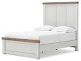 Savonport White/Brown Full Panel Bed with Storage