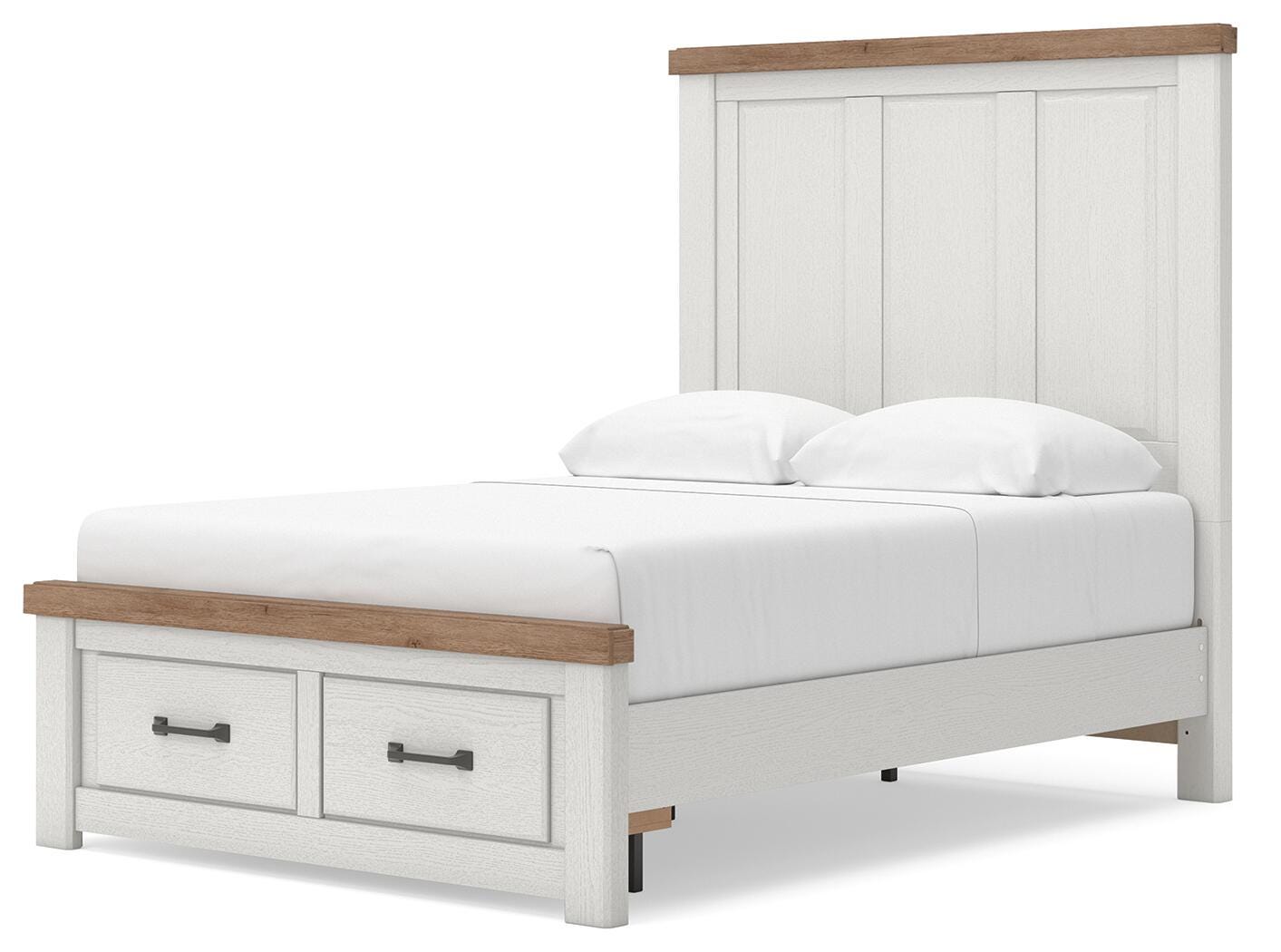Savonport White/Brown Full Panel Storage Bed (Online Special Price)