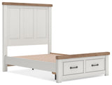 Savonport White/Brown Full Panel Storage Bed (Online Special Price)
