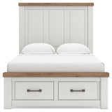 Savonport White/Brown Full Panel Storage Bed (Online Special Price)
