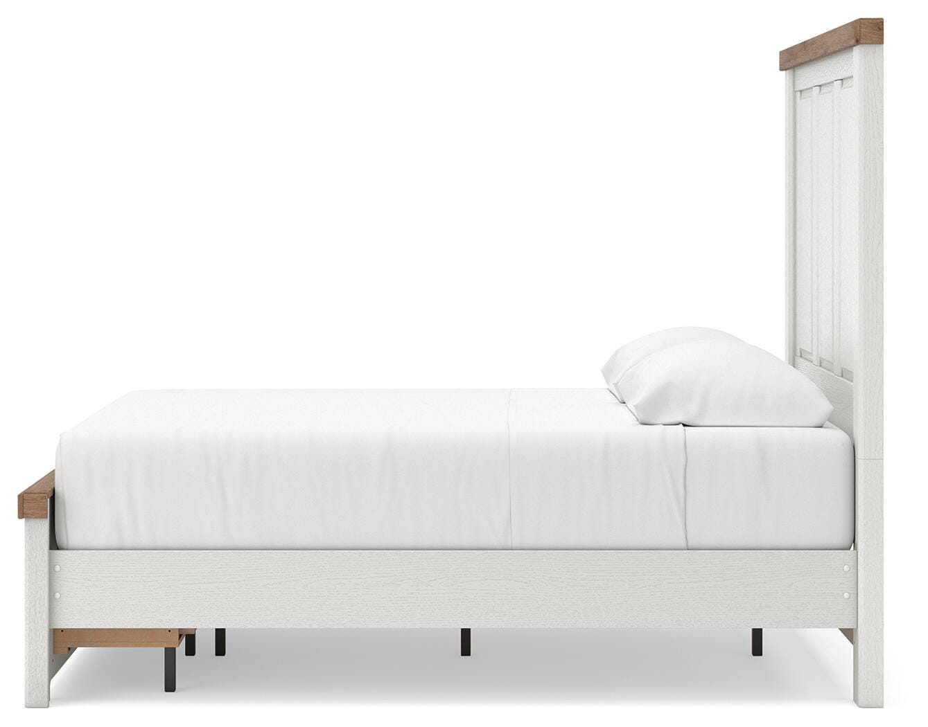 Savonport White/Brown Full Panel Storage Bed (Online Special Price)