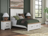 Savonport White/Brown Full Panel Storage Bed (Online Special Price)