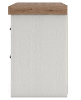 Savonport White/Brown Two Drawer Nightstand (Online Special Price)