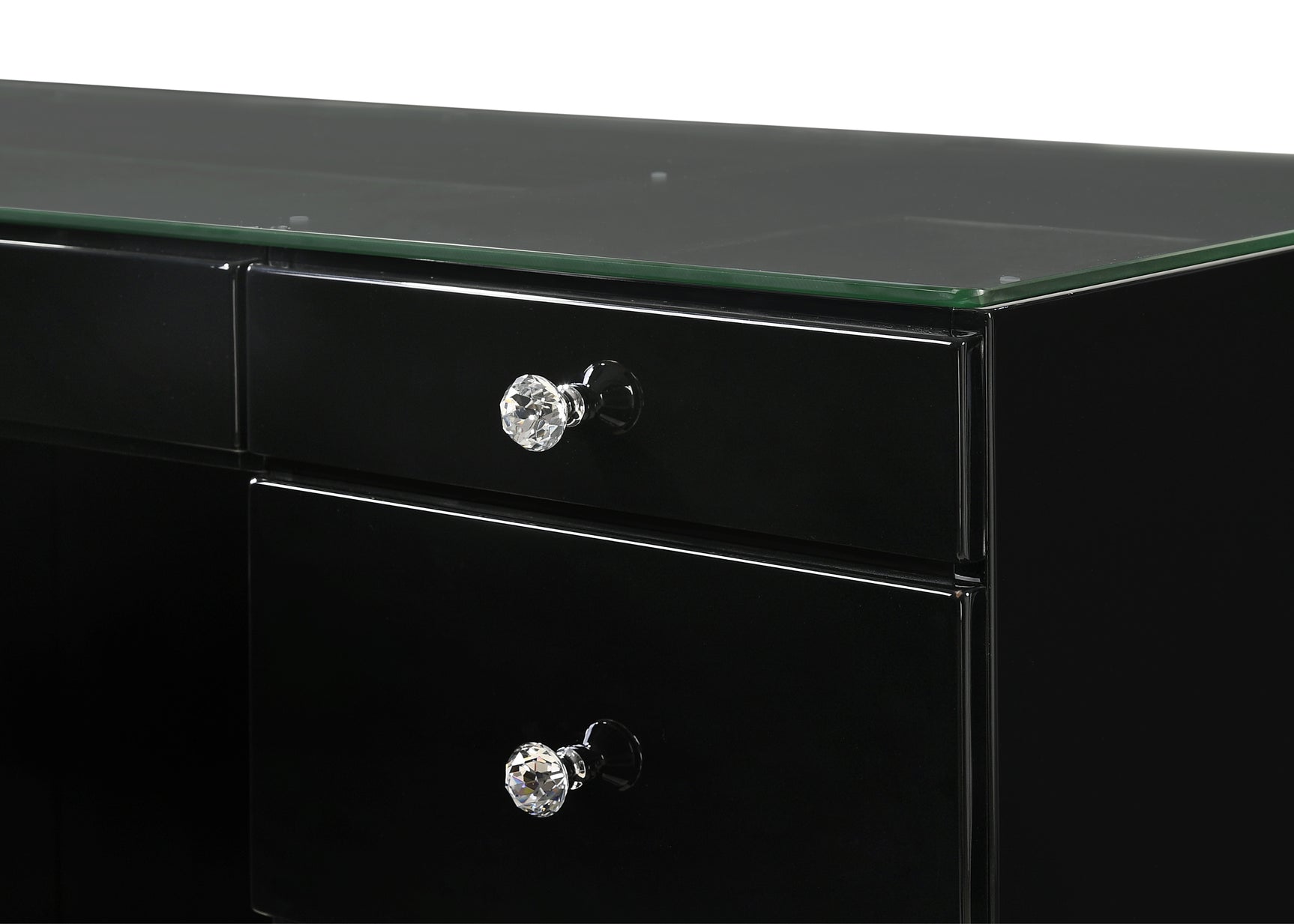 Avery Black Vanity Set w/LED Mirror & Stool
