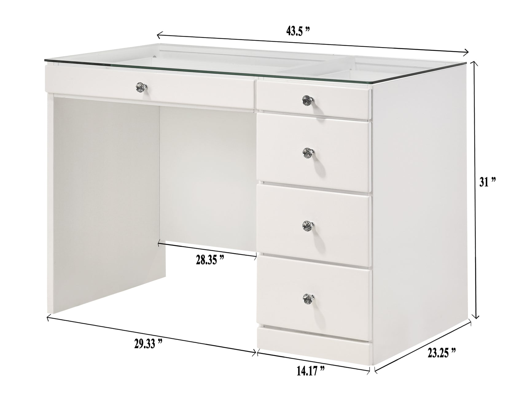 Morgan White Vanity Set w/LED Mirror