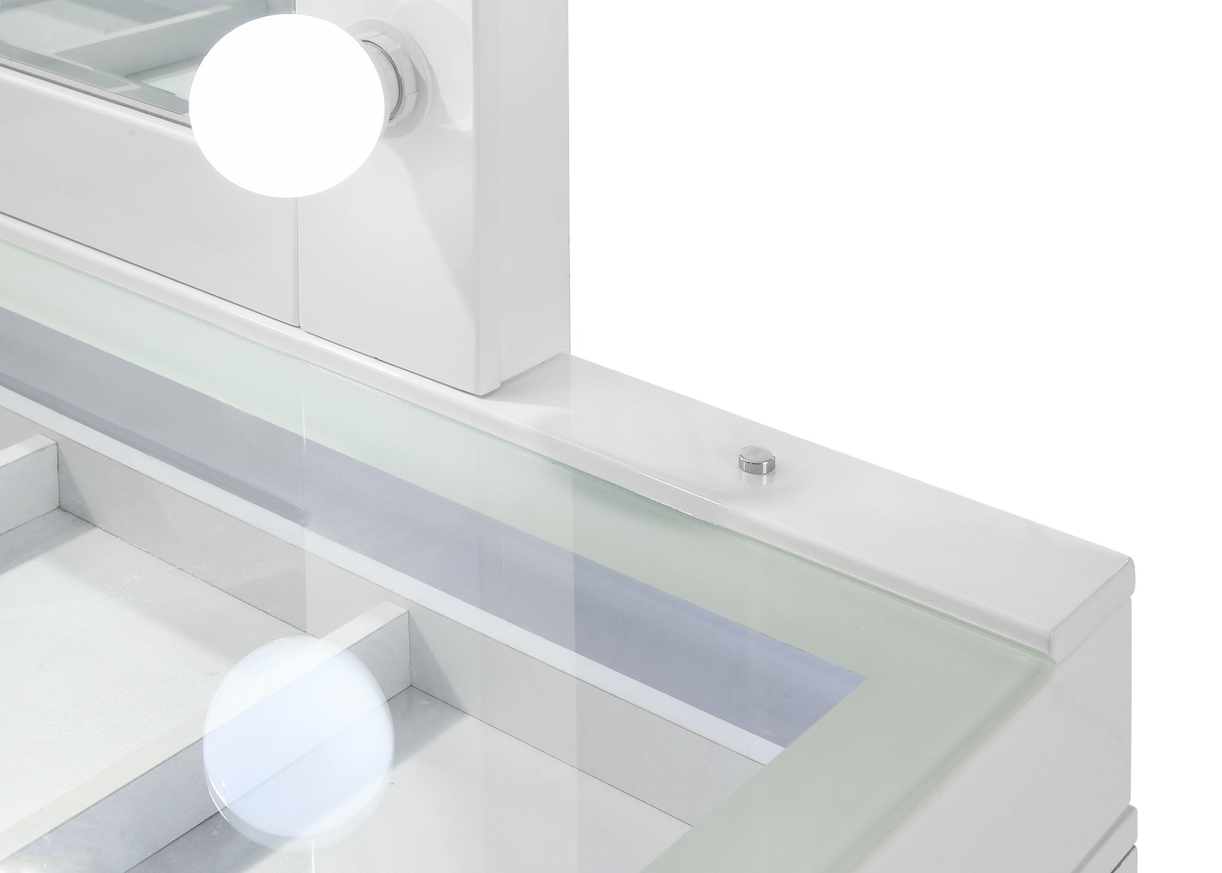 Luxo White Vanity Set w/LED Mirror & Stool