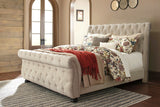 Willenburg Linen King Uph. Sleigh Bed - Ornate Home