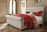 Willenburg Linen King Uph. Sleigh Bed - Ornate Home