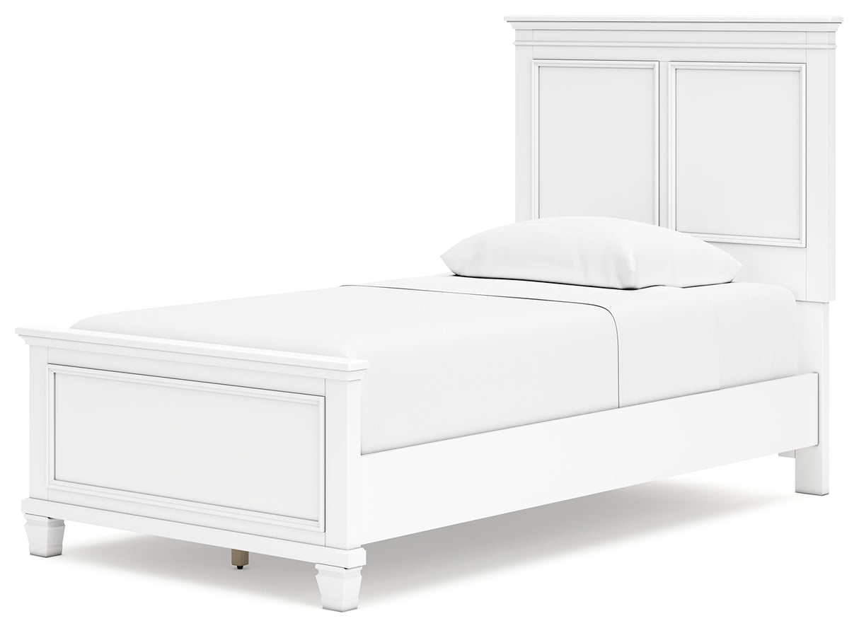 Fortman White Twin Panel Bed - Ornate Home