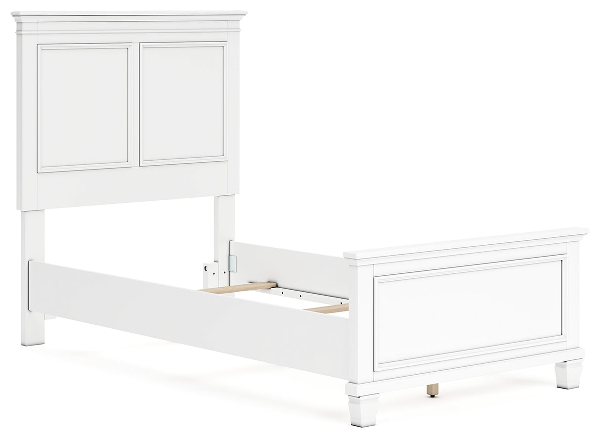 Fortman White Twin Panel Bed - Ornate Home