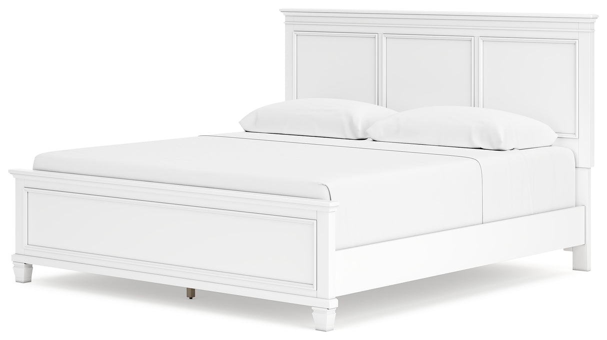 Fortman White King Panel Bed - Ornate Home