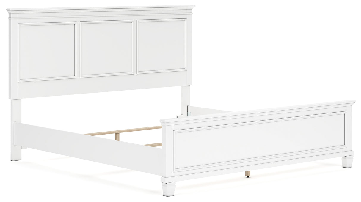 Fortman White King Panel Bed - Ornate Home