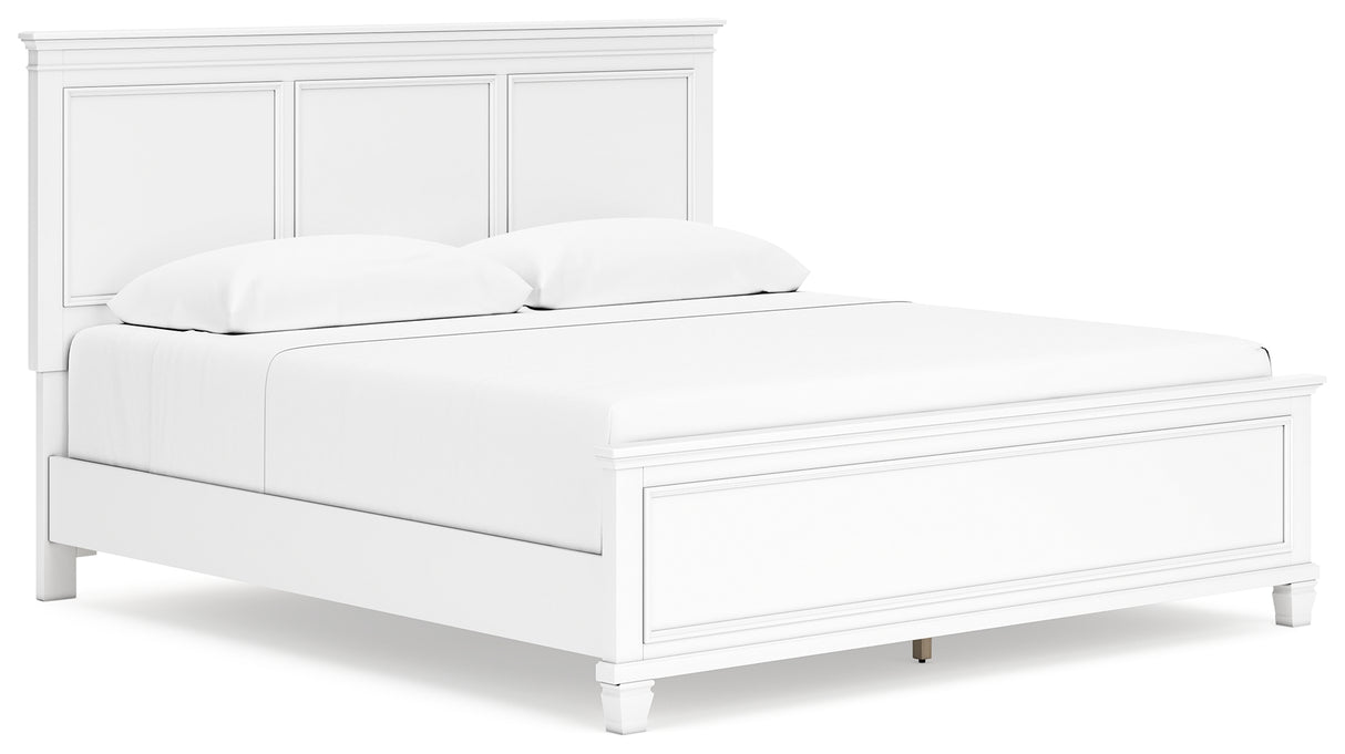 Fortman White King Panel Bed - Ornate Home