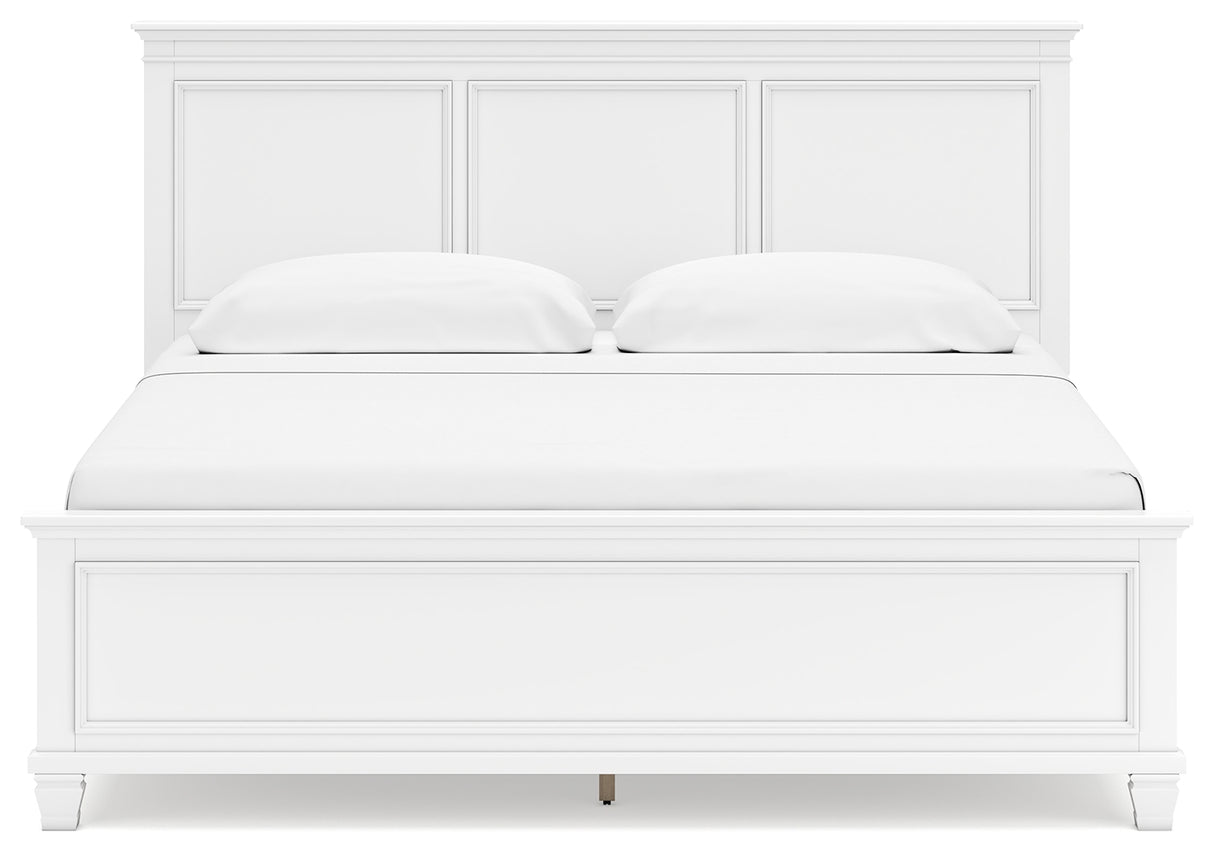 Fortman White King Panel Bed - Ornate Home