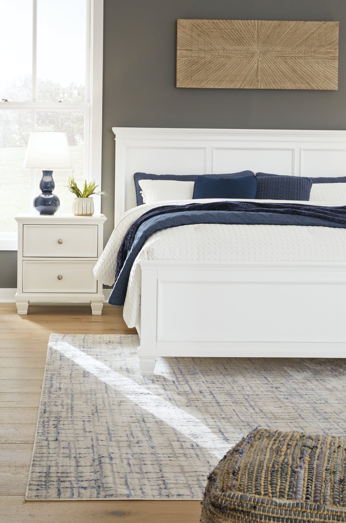 Fortman White King Panel Bed - Ornate Home