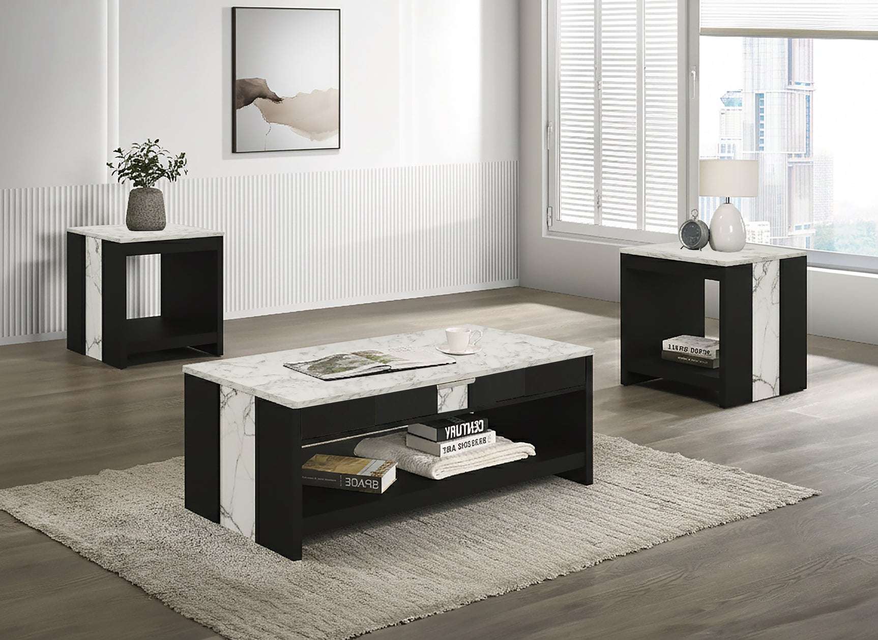 Rangley Black/White 3-Piece Cocktail Set