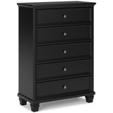 Lanolee Black Twin Panel 6-Piece Bedroom Set w/ 2 Nightstands