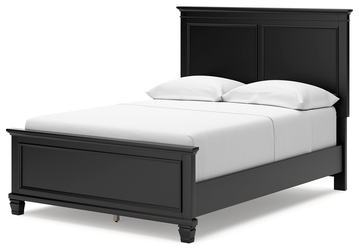 Lanolee Black Full Panel Bedroom Set with Chest - Ornate Home