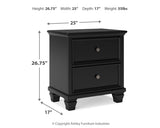 Lanolee Black California King Panel Bed, Dresser, Chest and 2 Nightstands (Online Special Price)