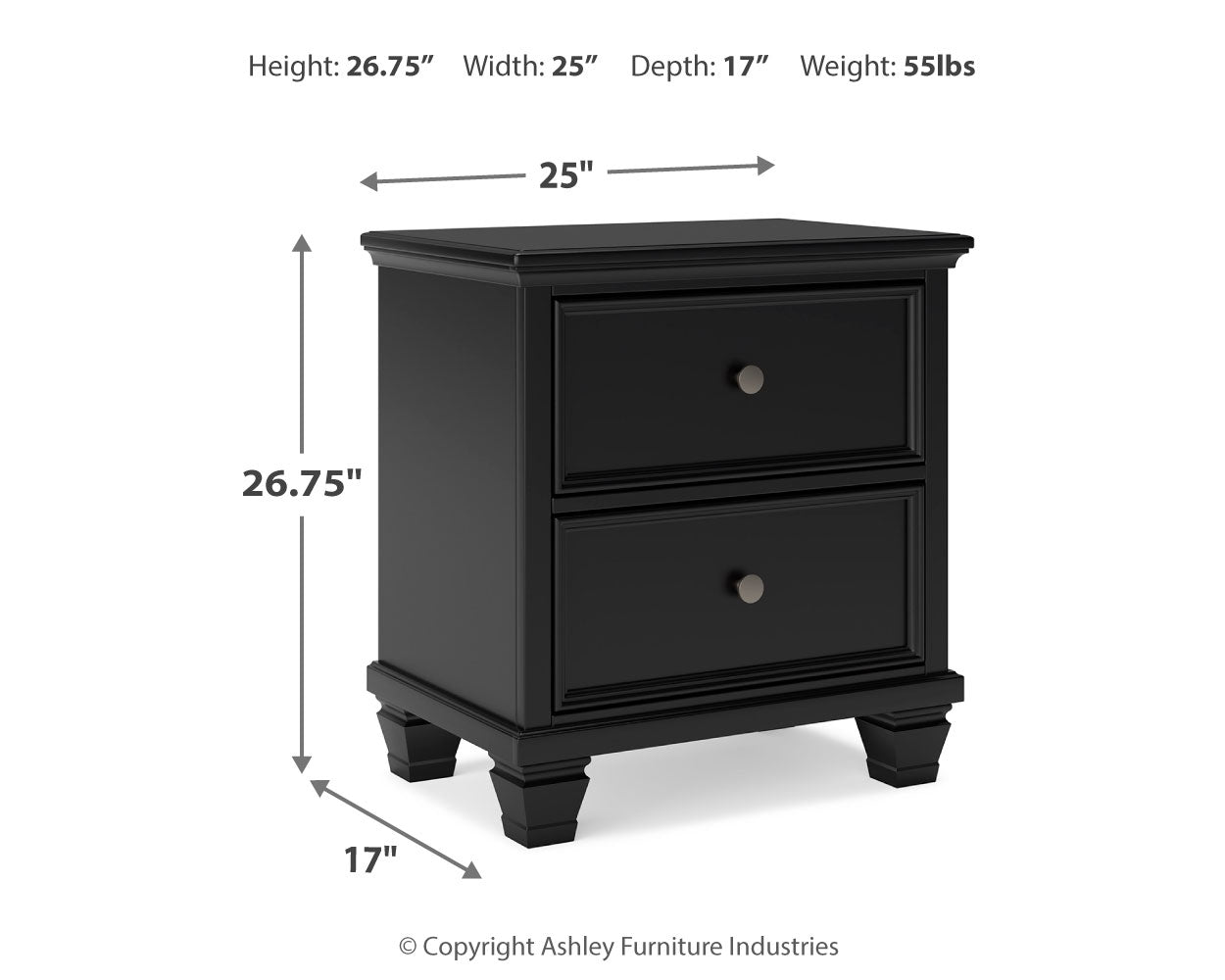 Lanolee Black California King Panel Bed, Dresser, Chest and 2 Nightstands (Online Special Price)