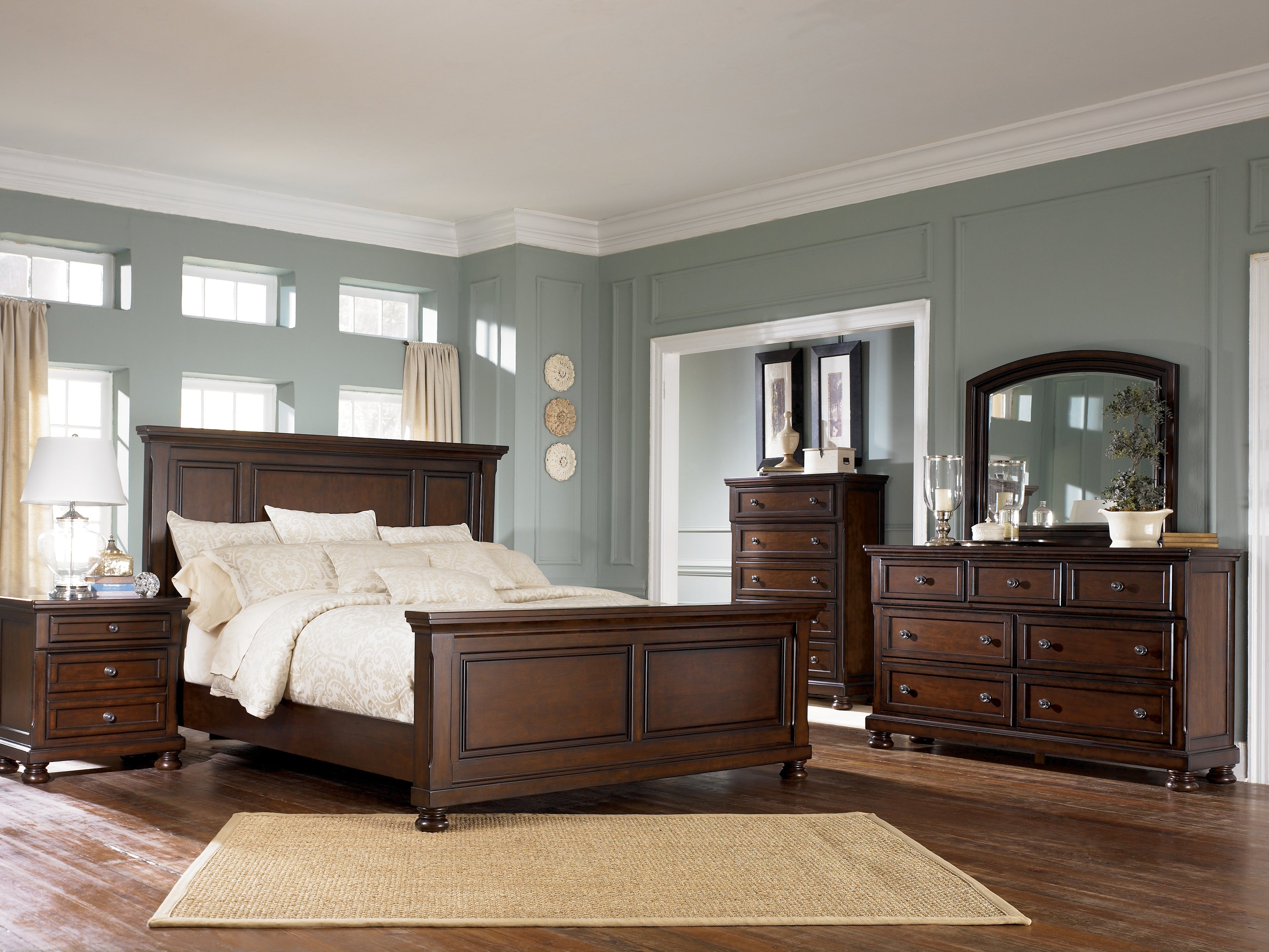 Porter California King Panel Bedroom Set with Dresser and Mirror - Ornate Home