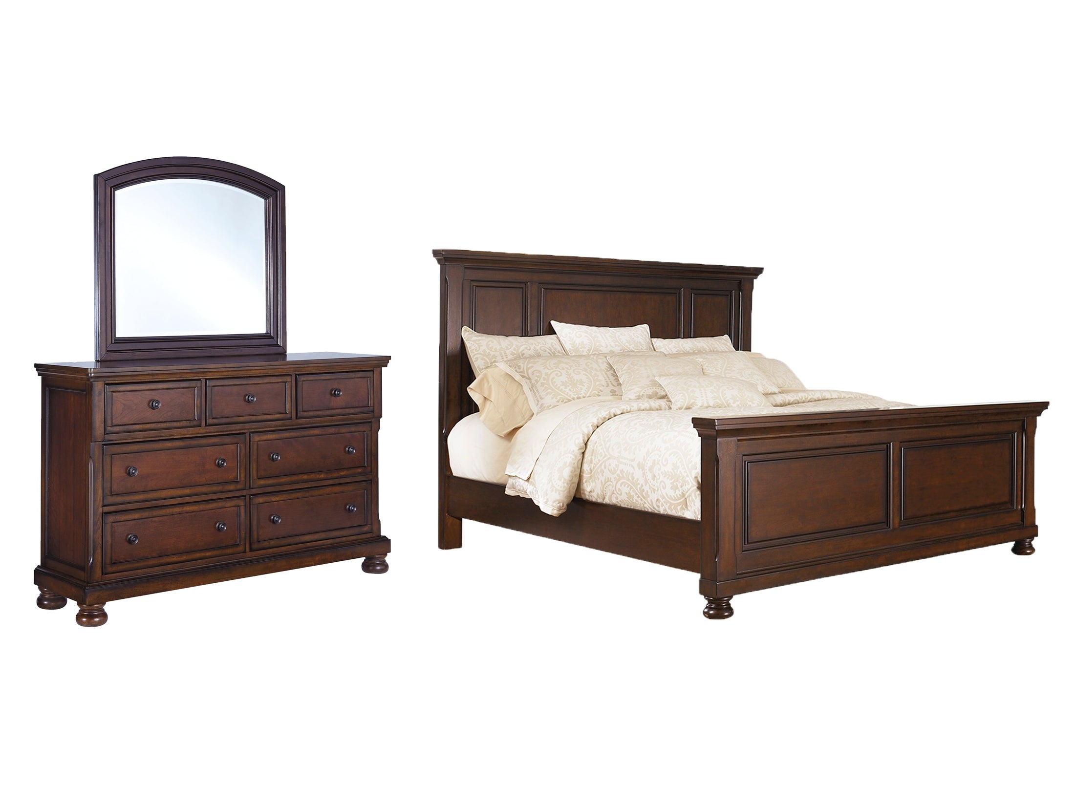 Porter California King Panel Bedroom Set with Dresser and Mirror - Ornate Home