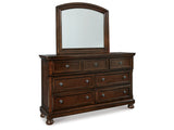 Porter Rustic Brown Queen Storage Bedroom Set with Dresser, Mirror and 2 Nightstands - Ornate Home