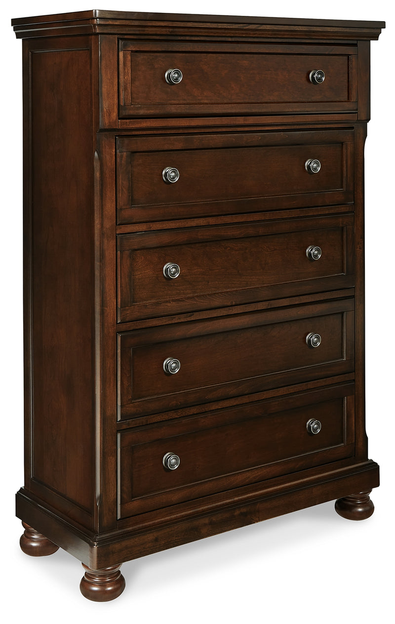 Porter Rustic Brown King Panel Bedroom Set with Chest and 2 Nightstands - Ornate Home