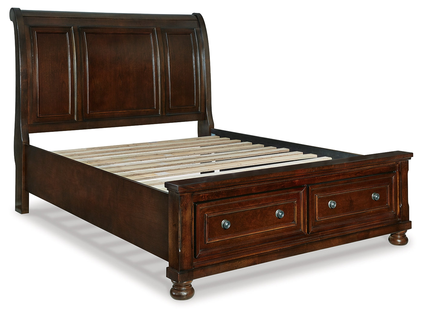 Porter Rustic Brown Queen Sleigh Bedroom Set with Dresser, Mirror, Chest and Nightstand - Ornate Home