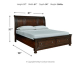 Porter Rustic Brown California King Sleigh Bedroom Set with Dresser, Mirror and Nightstand - Ornate Home