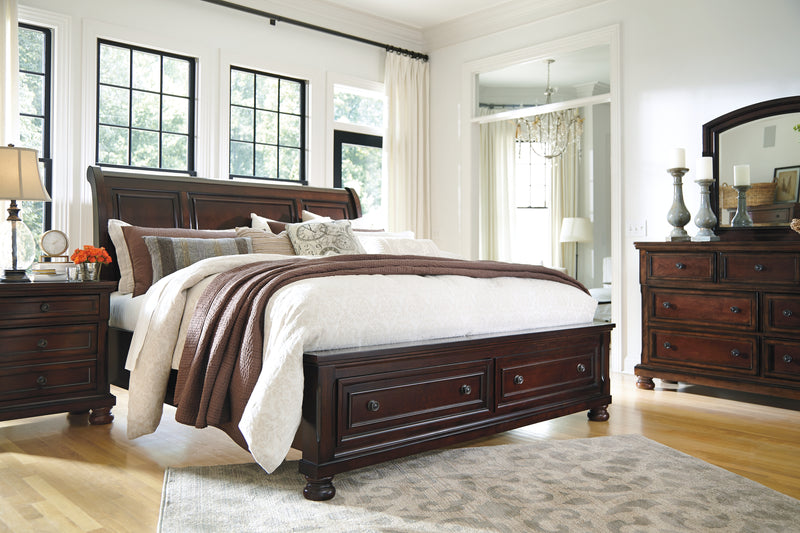 Porter Rustic Brown Queen Sleigh Bed - Ornate Home