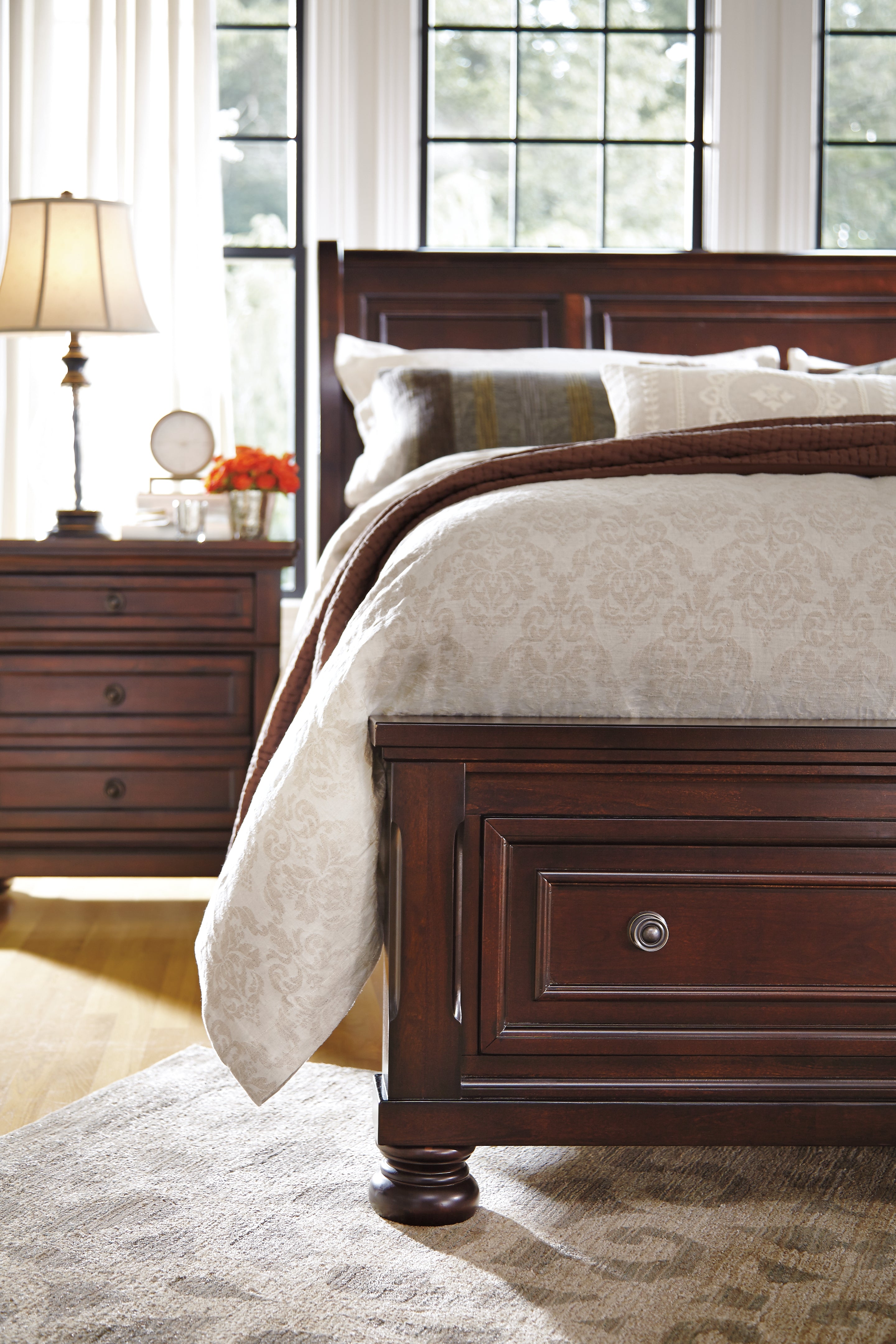 Porter Rustic Brown King Sleigh Bed - Ornate Home