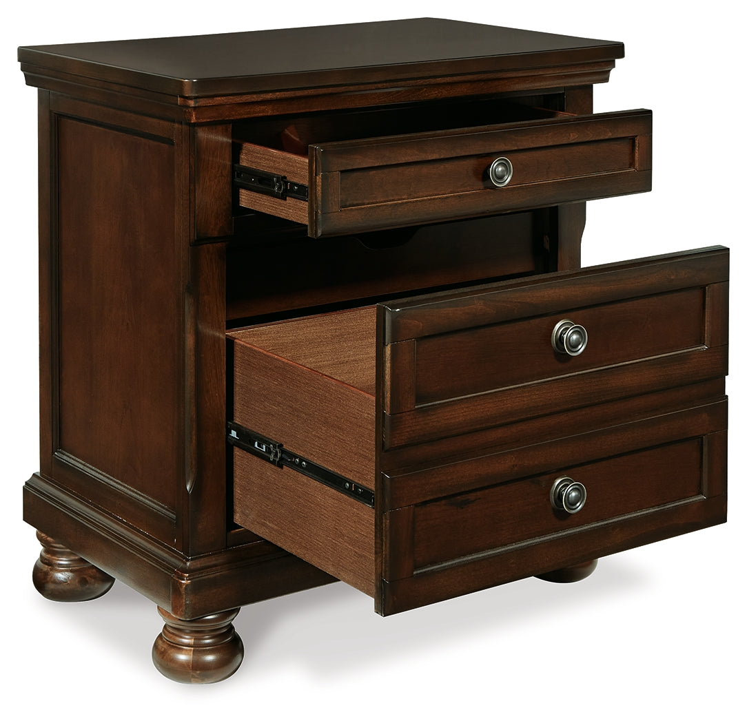 Porter Rustic Brown King Sleigh Bedroom Set with Dresser, Mirror, Chest and Nightstand - Ornate Home