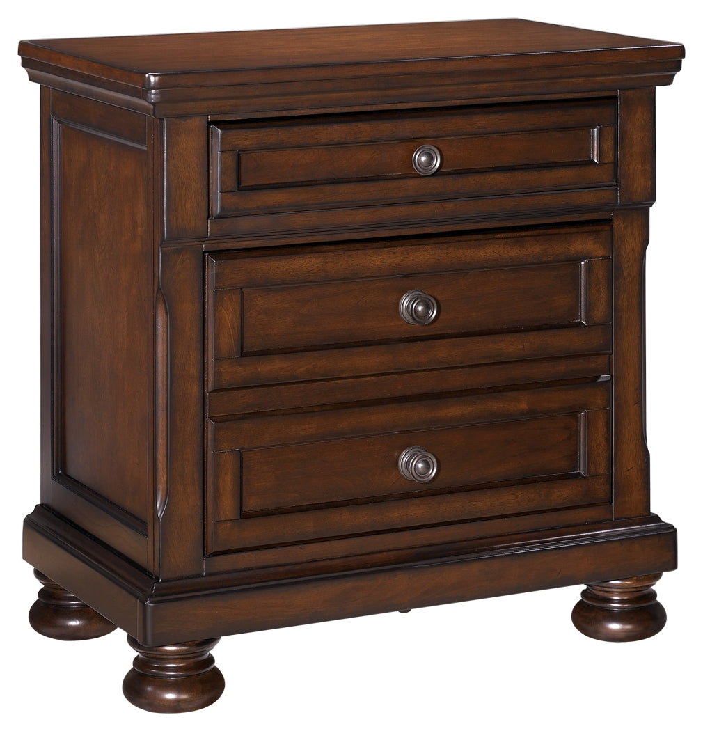 Porter Rustic Brown Queen Sleigh Storage Bedroom Set with Dresser, Mirror, Chest, and 2 Nightstands - Ornate Home