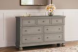 Lettner Light Gray Queen Panel Bedroom Set with Dresser, and Nightstand - Ornate Home