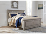 Lettner Light Gray King Panel Bedroom Set with Dresser, Mirror and 2 Nightstands - Ornate Home