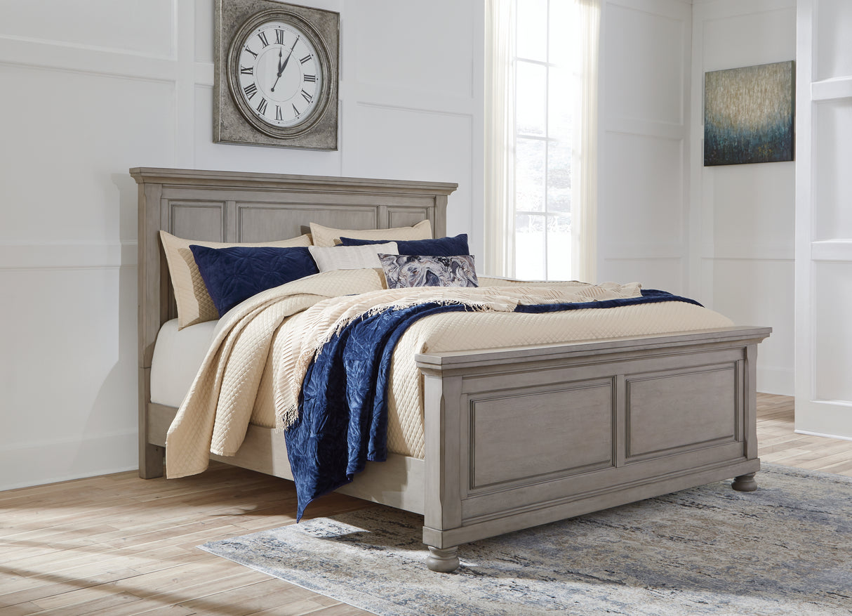 Lettner Light Gray Queen Panel Bedroom Set with Dresser, and Nightstand - Ornate Home