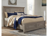 Lettner Light Gray Queen Panel Storage Bed - Ornate Home