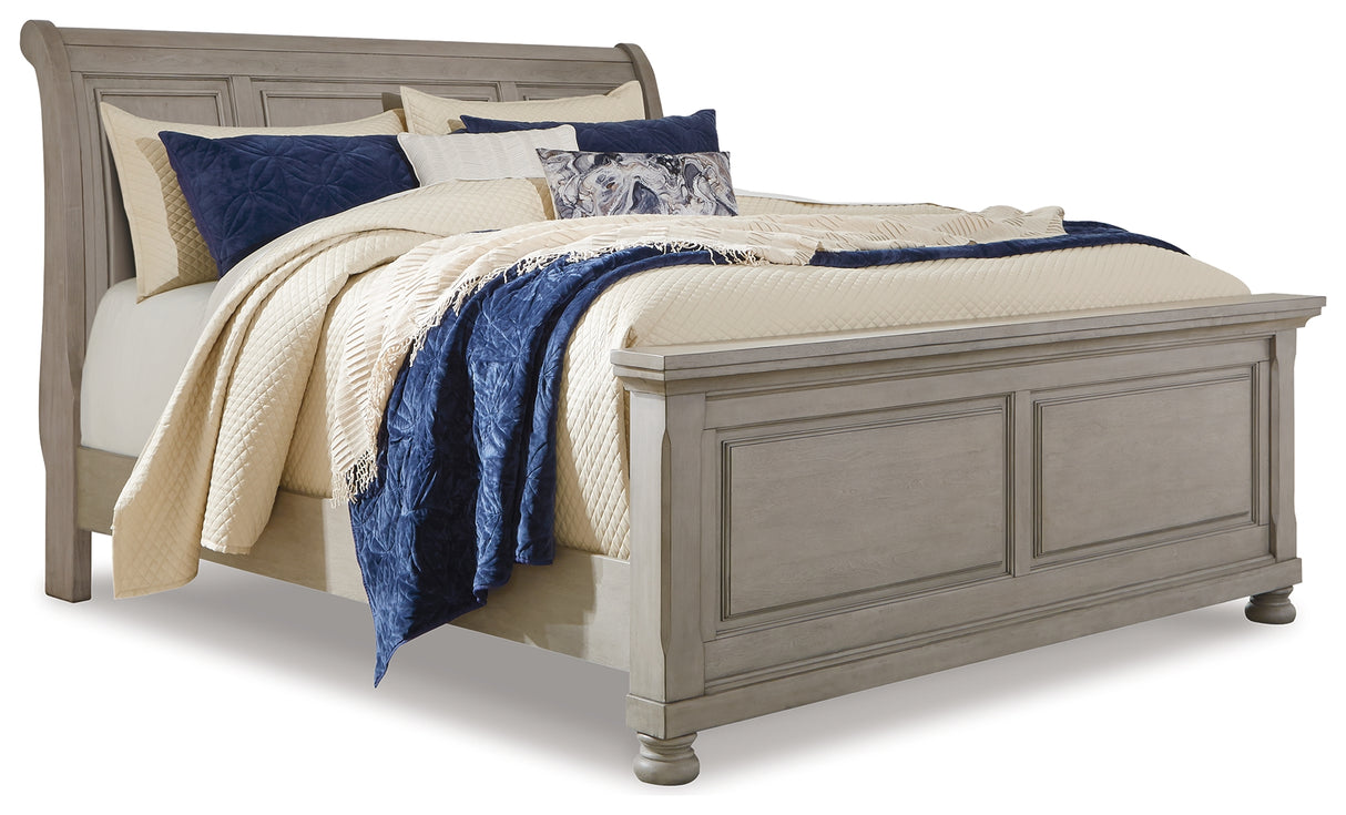 Lettner Light Gray Queen Sleigh Bed - Ornate Home