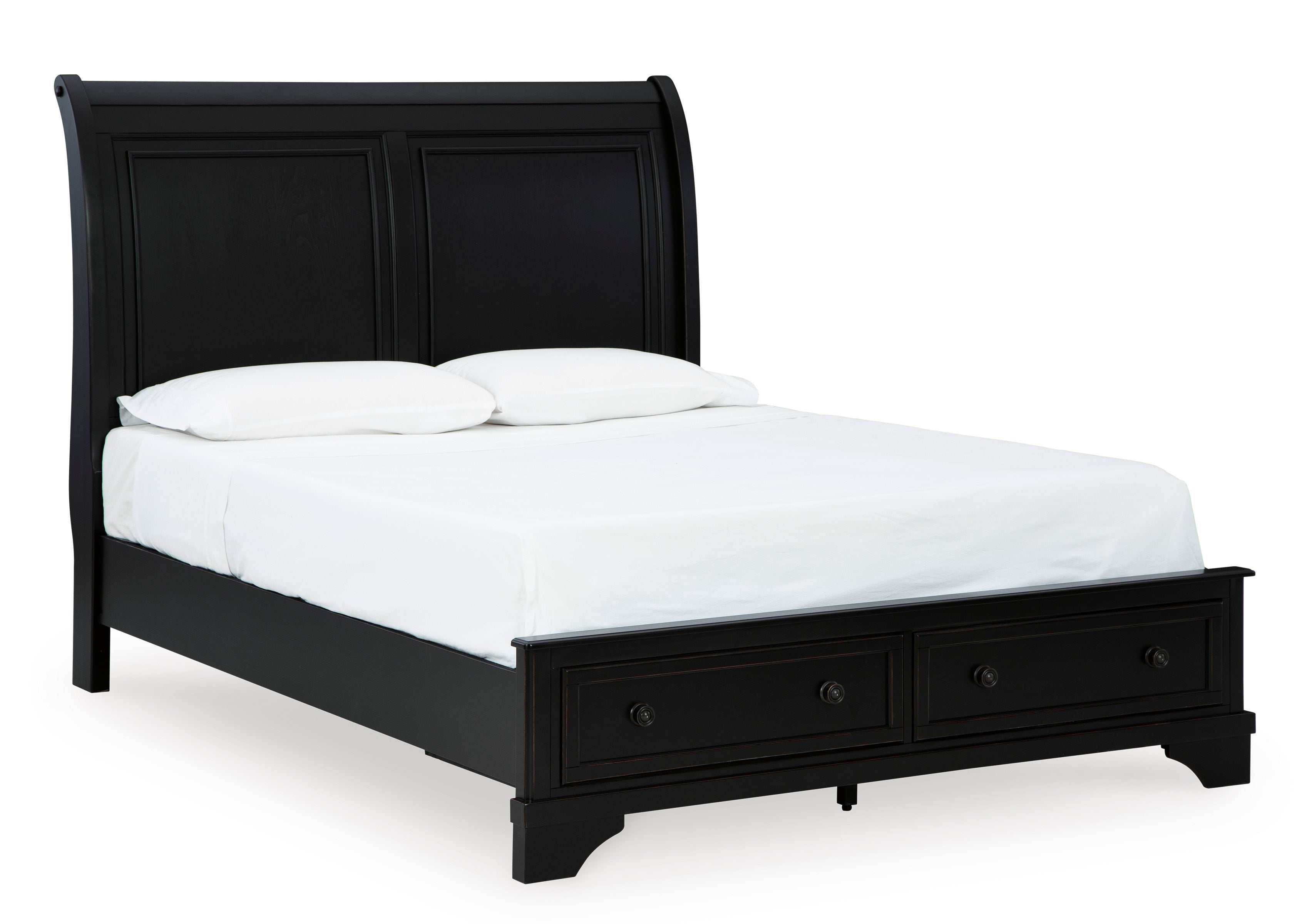 Chylanta Black Queen Sleigh Storage Bed - Ornate Home