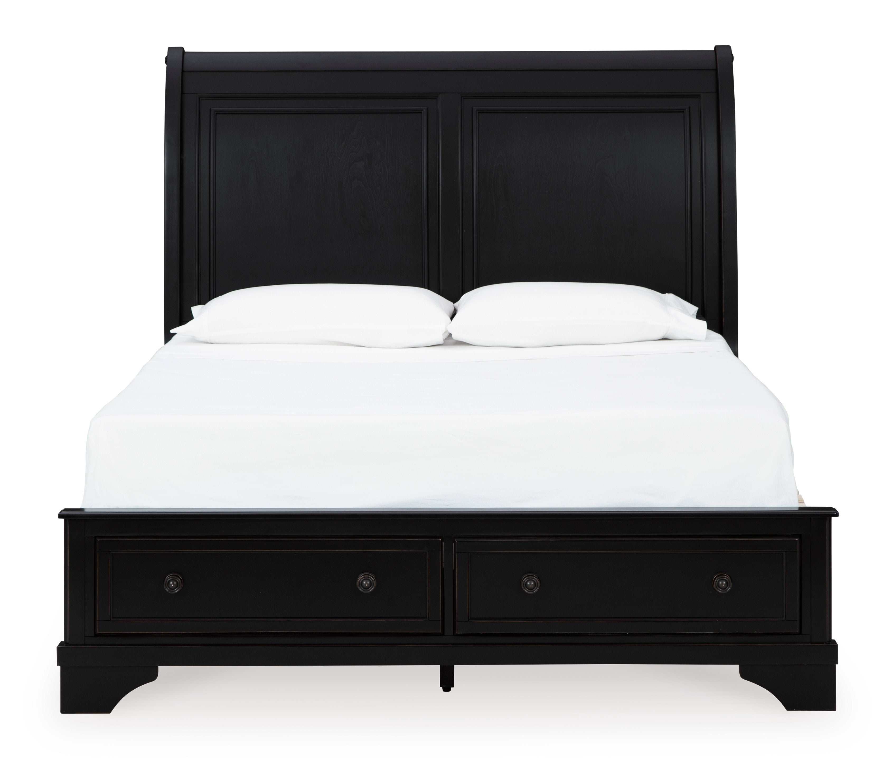 Chylanta Black Queen Sleigh Storage Bed - Ornate Home