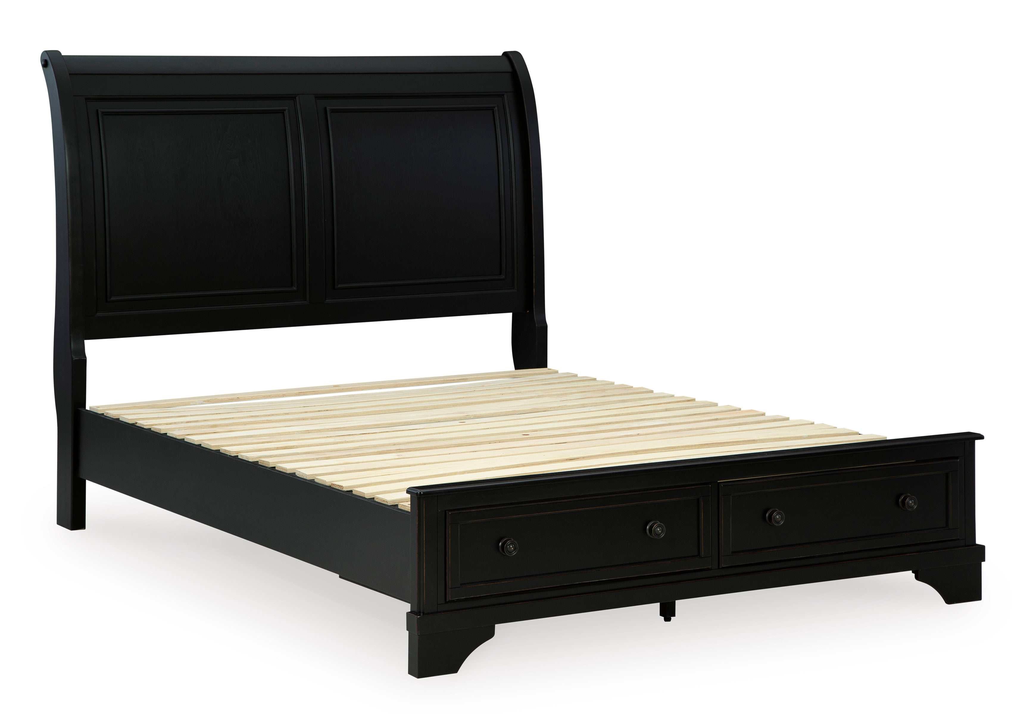 Chylanta Black Queen Sleigh Storage Bed - Ornate Home