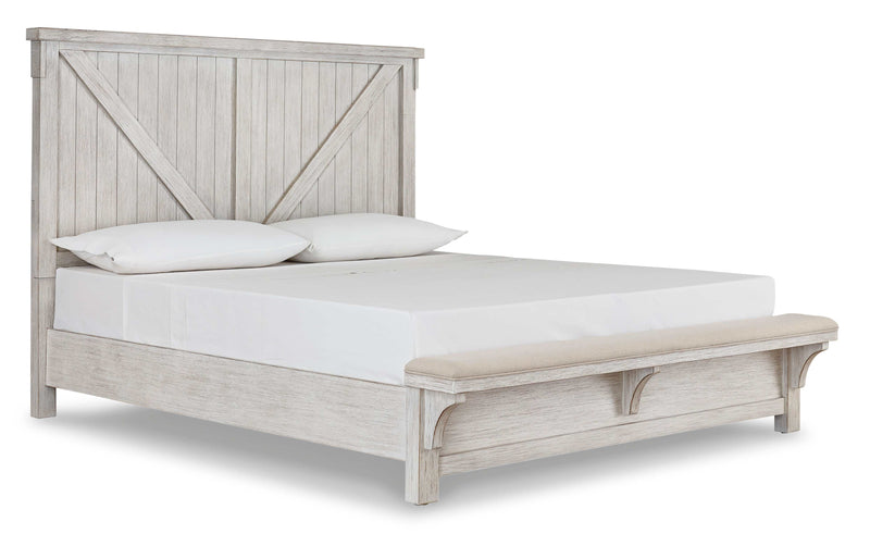 Brashland White King Panel Bed - Ornate Home