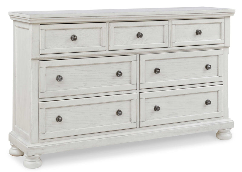 Robbinsdale Antique White Dresser w/ 7 Drawers - Ornate Home