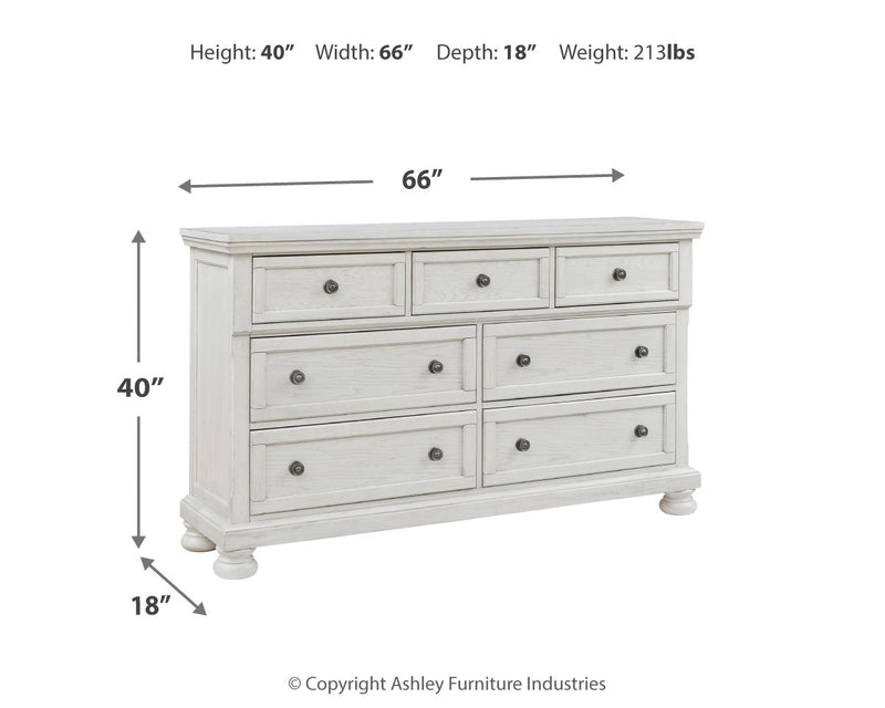 Robbinsdale White Twin Sleigh Storage Bedroom Set with Dresser - Ornate Home