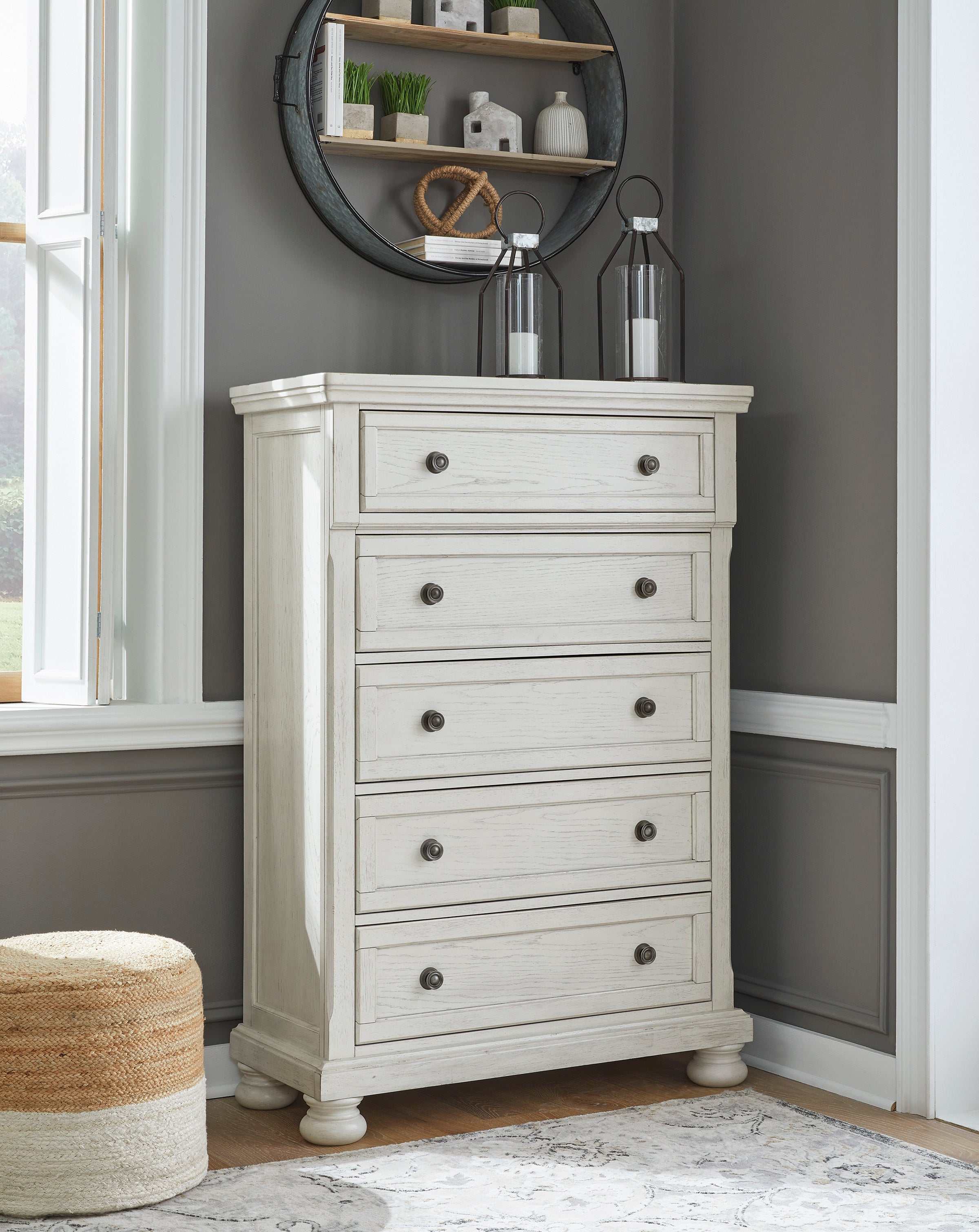 Robbinsdale Antique White Chest - Ornate Home