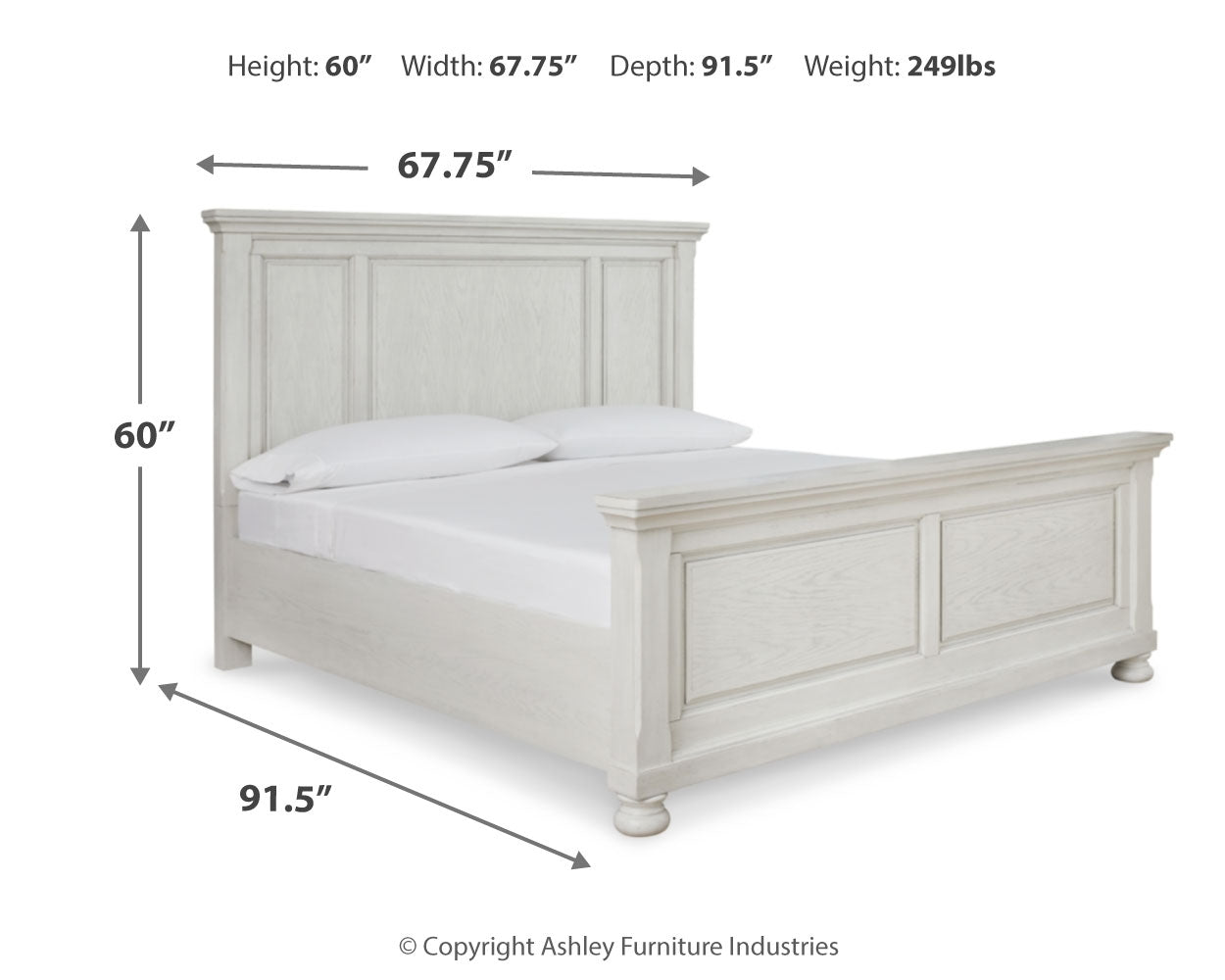 Robbinsdale White Queen Panel Bedroom Set with Dresser and Mirror - Ornate Home