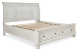 Robbinsdale Antique White Queen Sleigh Storage Bedroom Sets - Ornate Home